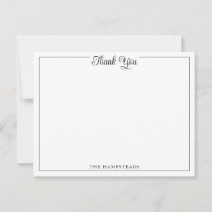 Papel de carta de agradecimiento en negro y blanco