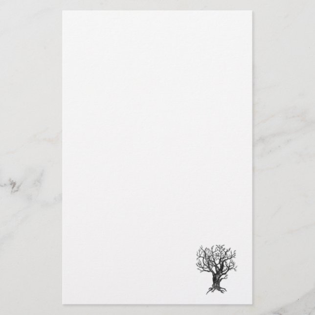 Papel de Carta de Árbol de Invierno (Anverso)