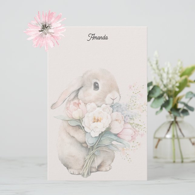 Papel de carta de conejo de Pascua (Subido por el creador)