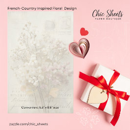 Papel de carta de diseño floral shabby chic vintag
