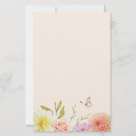 Papel de carta de flores de primavera pastel