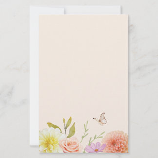 Papel de carta de flores de primavera pastel