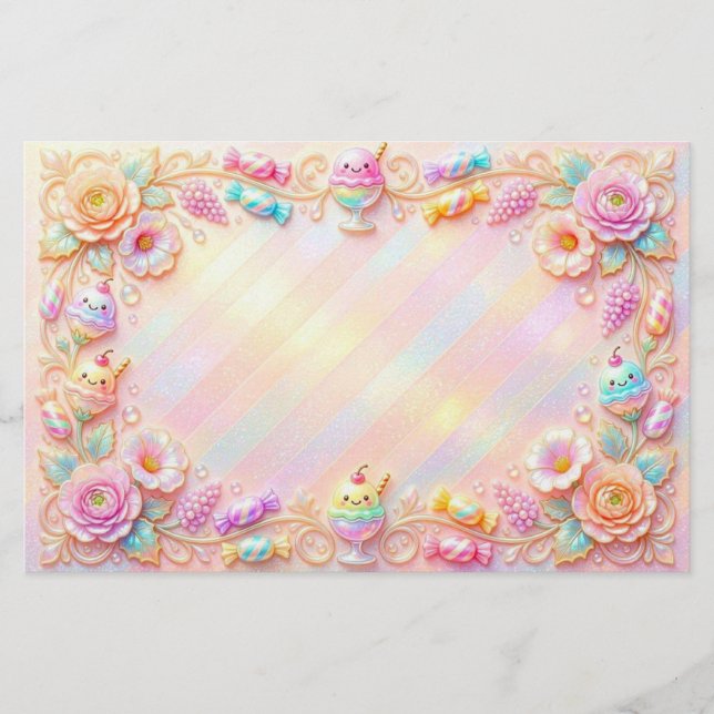 Papel de Carta de Helado Sundae (Anverso)