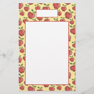 Papel de carta de manzanas rojas frescas