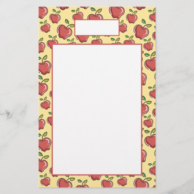 Papel de carta de manzanas rojas frescas (Anverso)