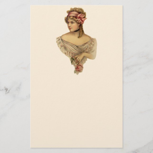 Papel de carta de mujer victoriana (Anverso)