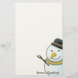 Papel de Carta de Muñeco de Nieve de Navidad