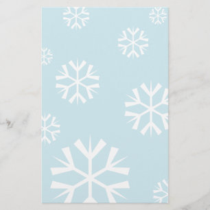 Papel de carta de Navidad con copos de nieve blanc