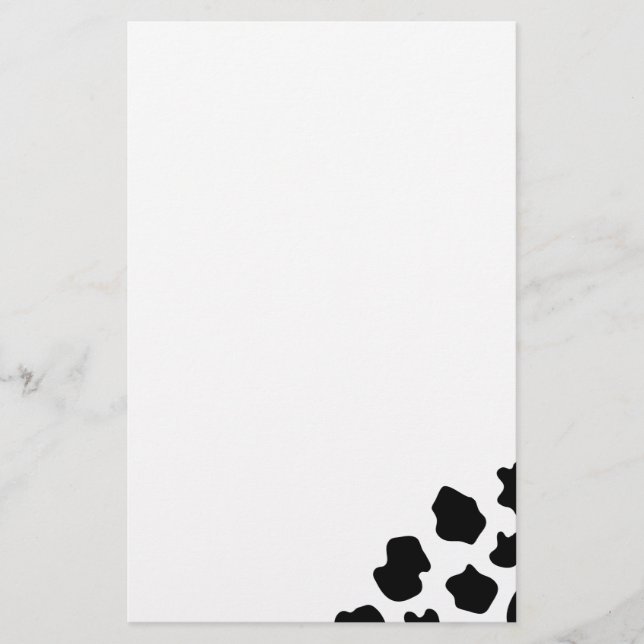 Papel de carta de patrón de manchas de vaca | Impr (Anverso)