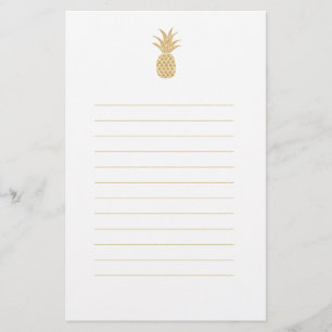 Papel de carta de piña de oro regio