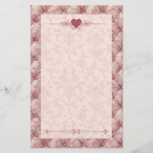 Papel de carta de romance de terciopelo con voluta