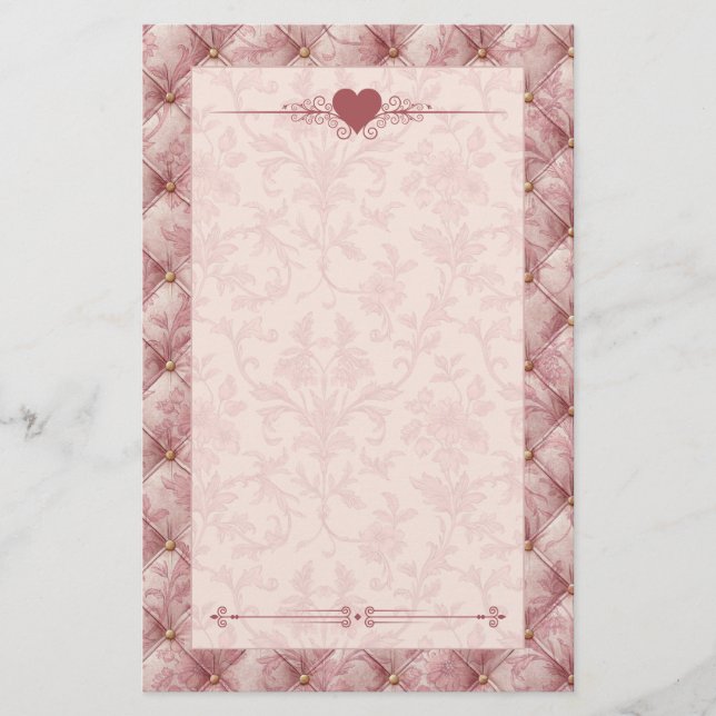 Papel de carta de romance de terciopelo con voluta (Anverso)