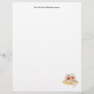 Papel de carta de sombrero de paja personalizado c