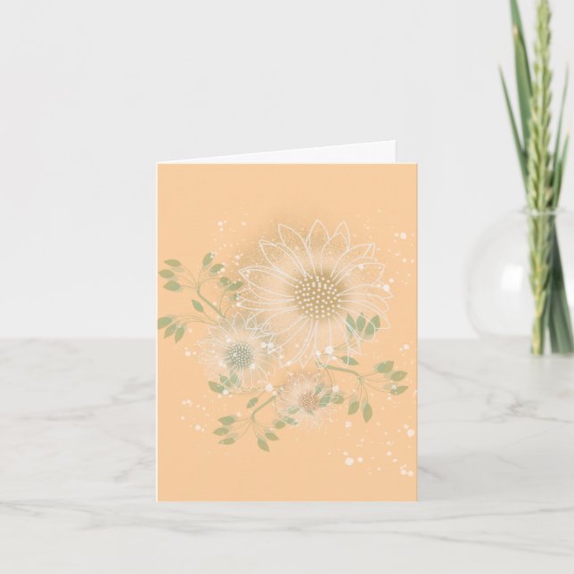 Papel de Carta de Tarjeta de Notas Botánicas en Bl (Anverso)