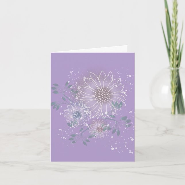 Papel de Carta de Tarjeta de Notas Botánicas en Bl (Anverso)