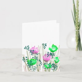 Papel de Carta de Tarjeta de Notas Botánicas en Bl