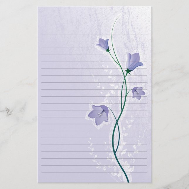 papel de carta elegante con flores de lavanda para (Anverso)