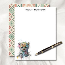 Papel de carta empresarial elegante con leopardo e