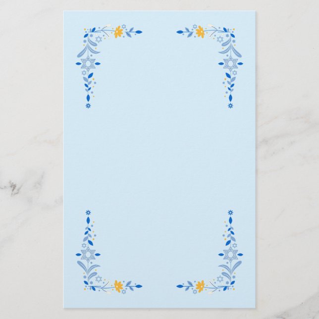 Papel de carta enmarcado de Janucá (Anverso)