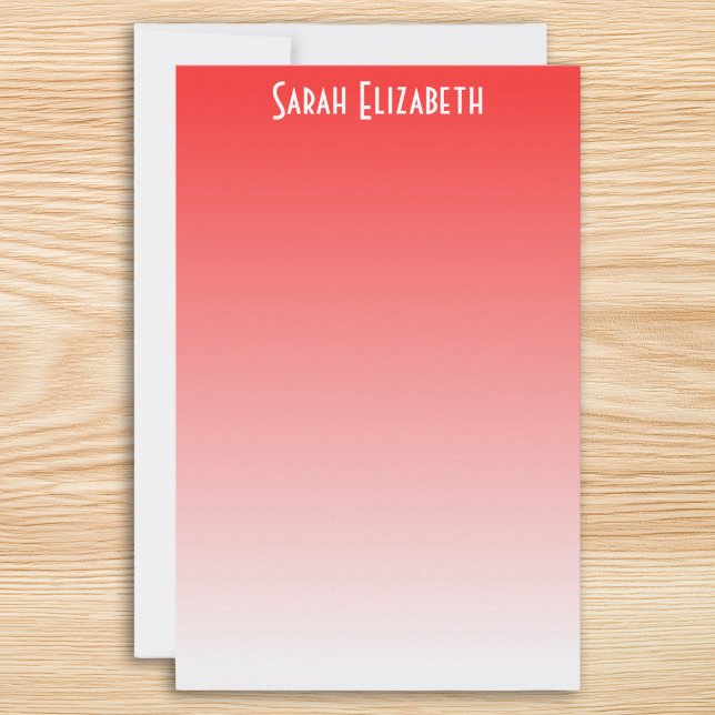 Papel de carta Estación Ombre Roja (Red Ombre Stationery)
