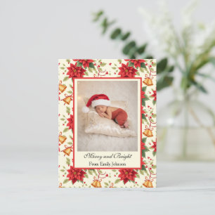 Papel de carta floral de Navidad retro personaliza