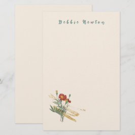 Papel de carta Marigold con floritura dorada
