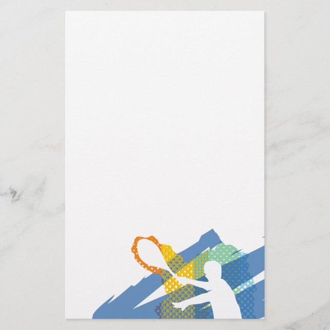 Papel de carta / membrete de tenis hermoso (Anverso)