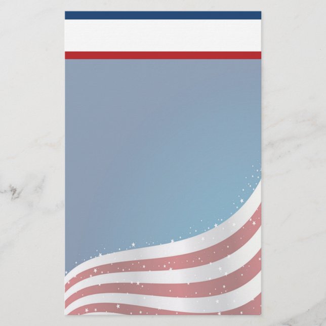 Papel de carta patriótico de EE. UU. con membrete (Anverso)