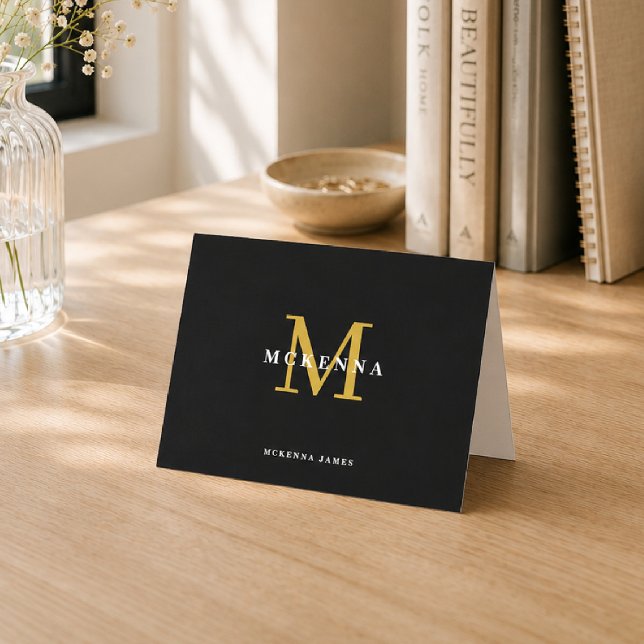 Papel de carta personal con monograma en negro y d (Subido por el creador)