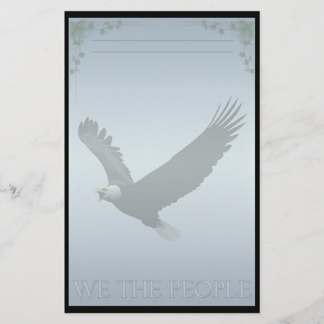 Papel de carta personalizado con águila calva (Anverso)