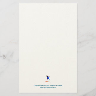 Papel de carta personalizado con amapolas en desfi