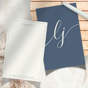 Papel de carta personalizado con guión simple Mari