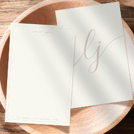 Papel de carta personalizado con guión simple Rosa