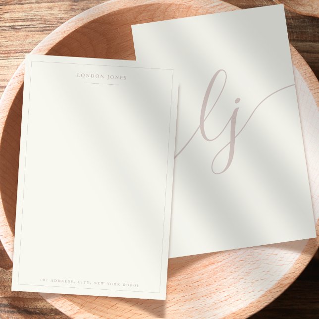 Papel de carta personalizado con guión simple Rosa (Subido por el creador)
