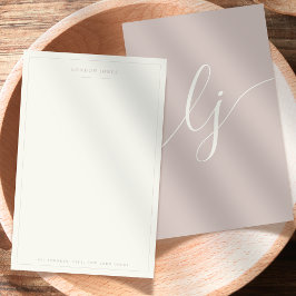 Papel de carta personalizado con guion simple Rosa