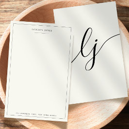 Papel de carta personalizado con letra elegante ma