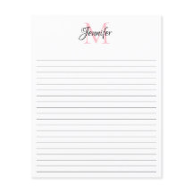 Papel de carta personalizado con monograma 4,5" x 