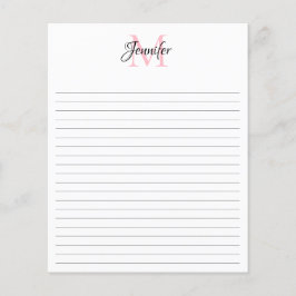 Papel de carta personalizado con monograma 4,5" x 