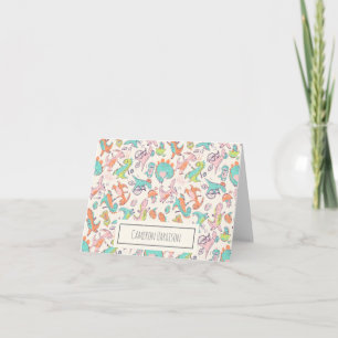 Papel de carta personalizado de dinosaurios rosado