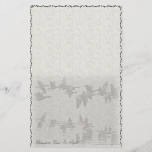 Papel de Carta Personalizado de Gansos Canadienses (Anverso)