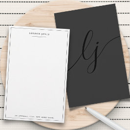 Papel de carta personalizado de guión simple negro