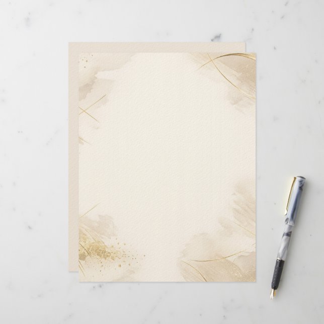 Papel de carta personalizado de lujo neutro (Anverso/Reverso In Situ)