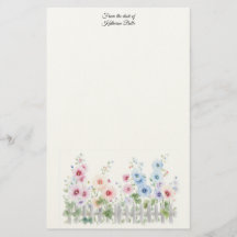 Papel de Carta Personalizado de Malva con Acuarela