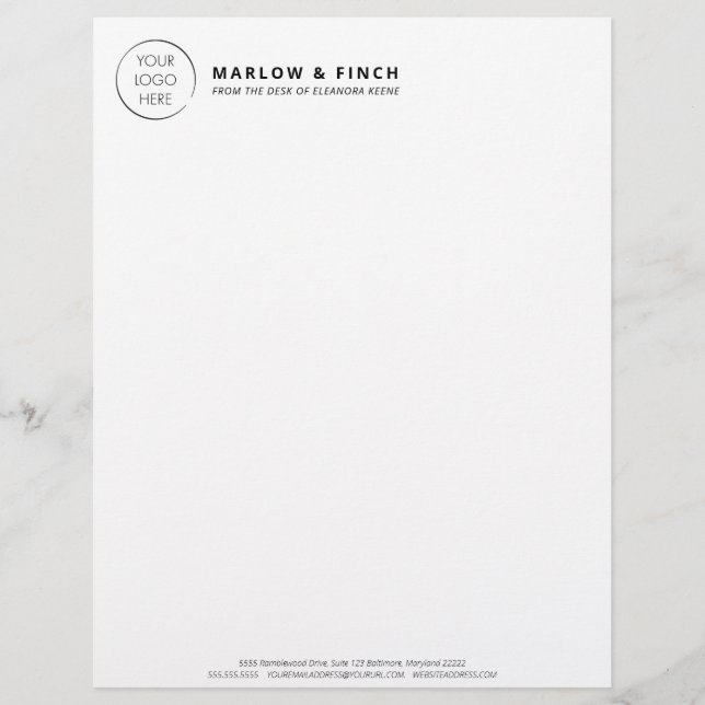 Papel de Carta Personalizado de Negocios Minimalis (Anverso)