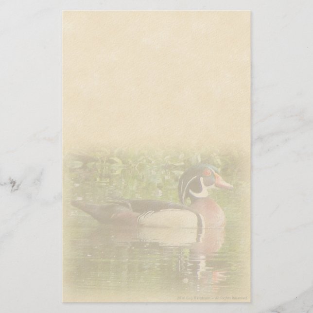 Papel de Carta Personalizado de Pato de Madera (Anverso)