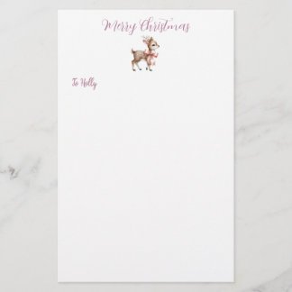 Papel de Carta Personalizado de Reno Dulce de Navi