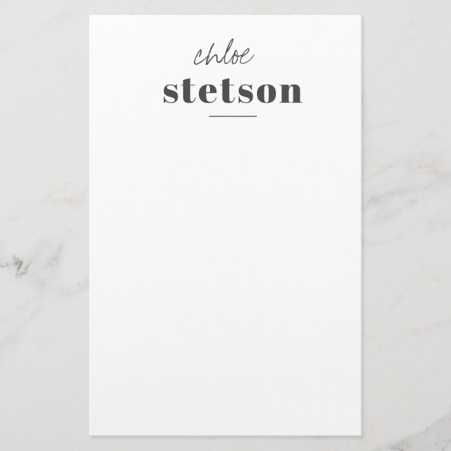 Papel de carta personalizado de tipo moderno (Anverso)
