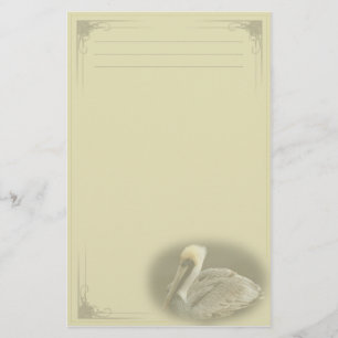 Papel de carta personalizado del pelícano marrón