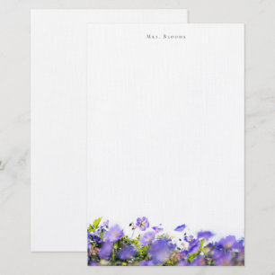 Papel de carta personalizado elegante con flores (