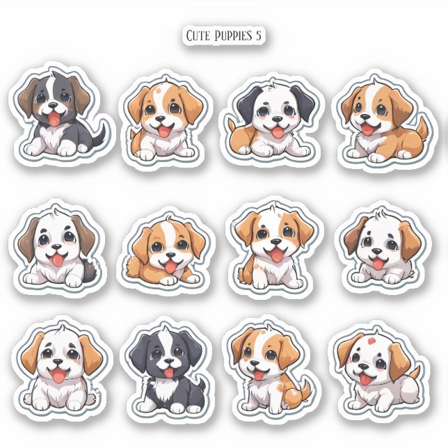 Papel de carta Scrapbook Pegatinas Cachorros Adora (Anverso)